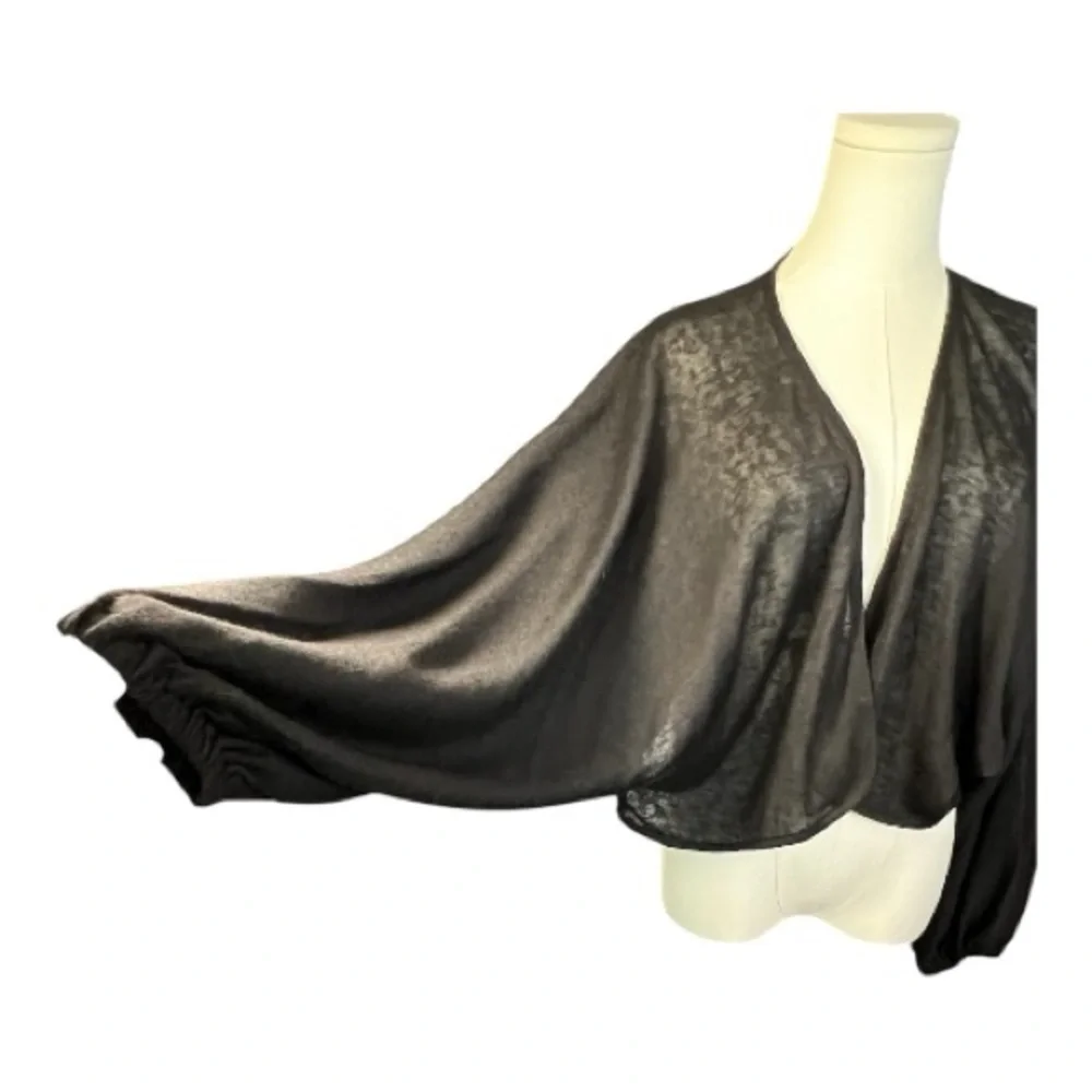 🆕 NWOT G by Giuliana batwing sleeve cropped black open front cardigan – size XL